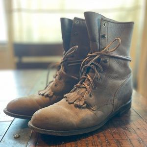 Justin Vintage Chucka Boots, Lace Up w/ steel brads